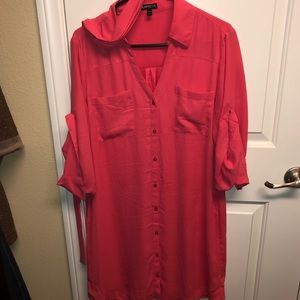 Express silky shirt dress